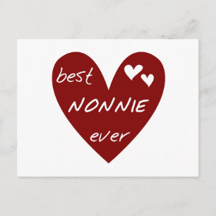 Carte Postale Red Heart Best Nonnie Ever T-shirts et cadeaux