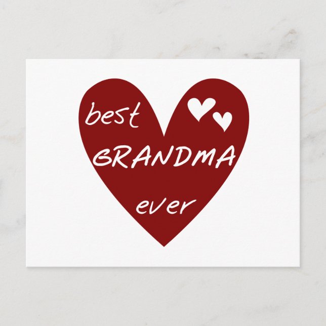 Carte Postale Red Heart Meilleur Grand-mère T-shirts et cadeaux (Devant)