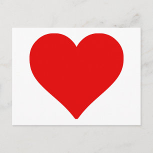 Carte Postale Red Heart Shape Love Classic Simple Minimalisme