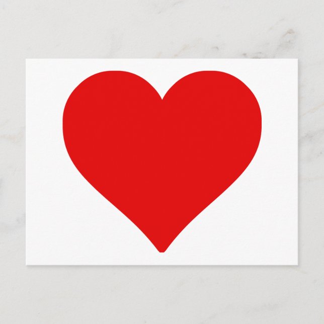 Carte Postale Red Heart Shape Love Classic Simple Minimalisme (Devant)