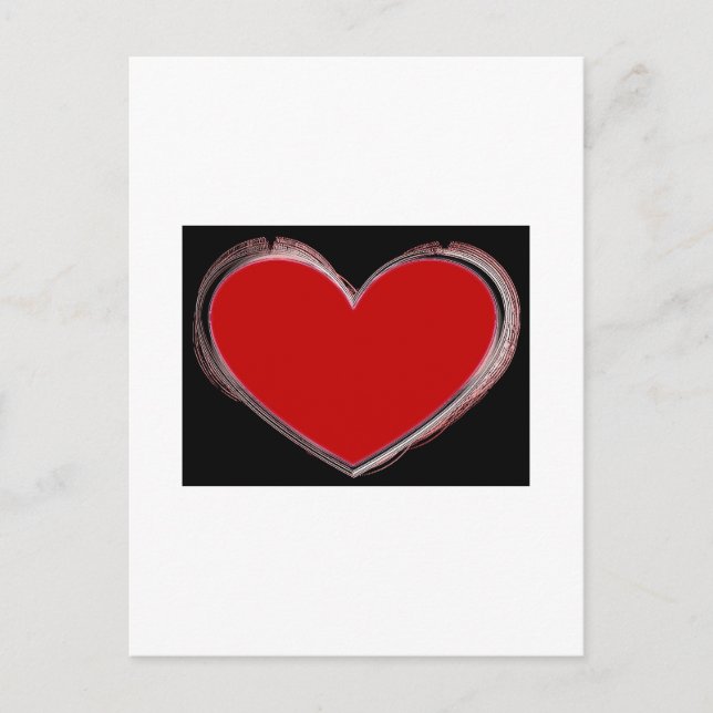Carte postale Red Heart White Pop Art Love (Devant)