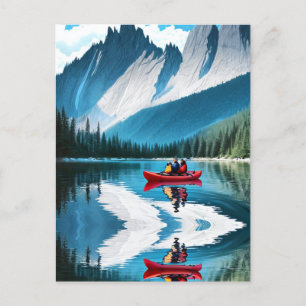 Carte Postale Red Kayak   Famille Kayak Ensemble