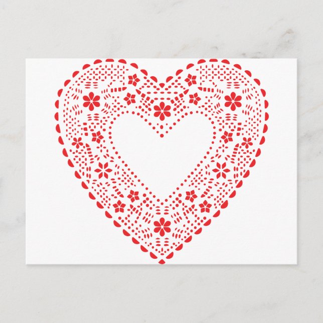 Carte Postale Red Lace Heart (Devant)