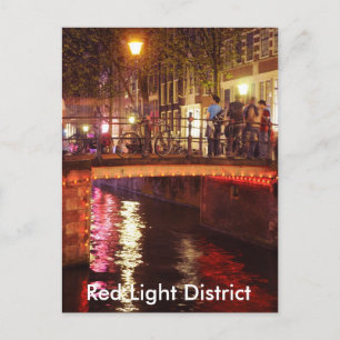 Carte Postale Red Lights District la nuit
