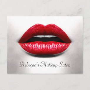 Carte Postale Red Lips Retro Beauté Stylish Maquillage Salon