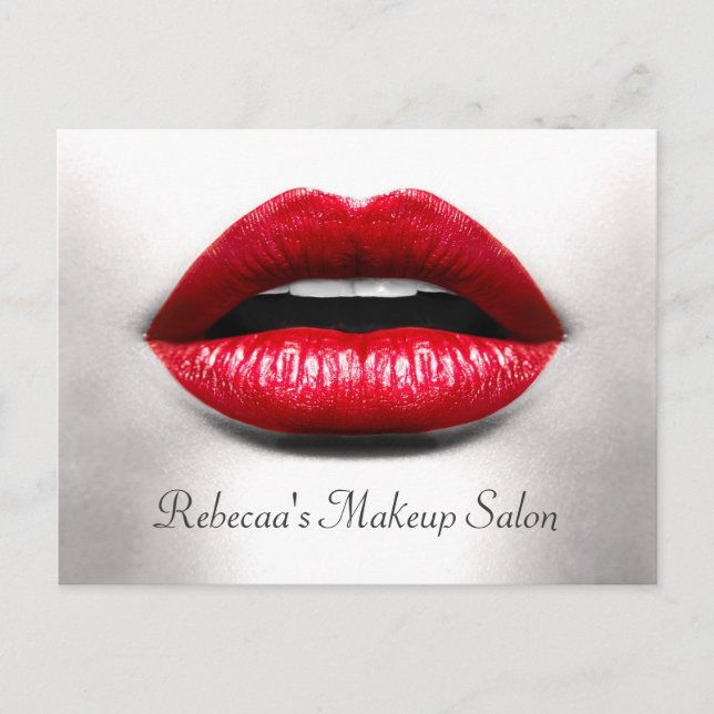 Carte Postale Red Lips Retro Beauté Stylish Maquillage Salon (Devant)