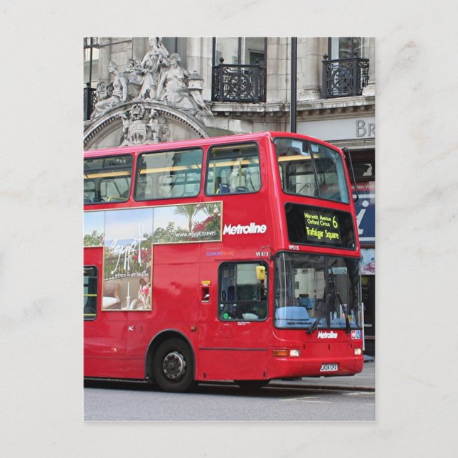 Carte Postale Red London Double Decker Bus, Angleterre (Devant)