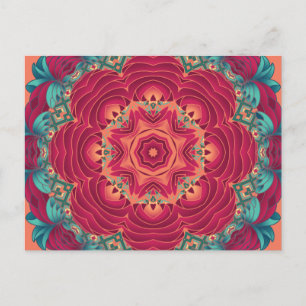 Carte Postale Red Lotus Mandala