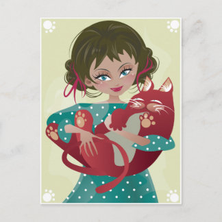 Carte postale Red Meow