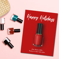 Red Nail Polonais Joyeuses Vacances Personnalisées
