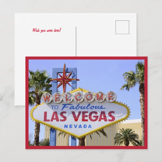 Carte postale Red Nevada Affiche de bienvenue Las  (Devant / Derrière)