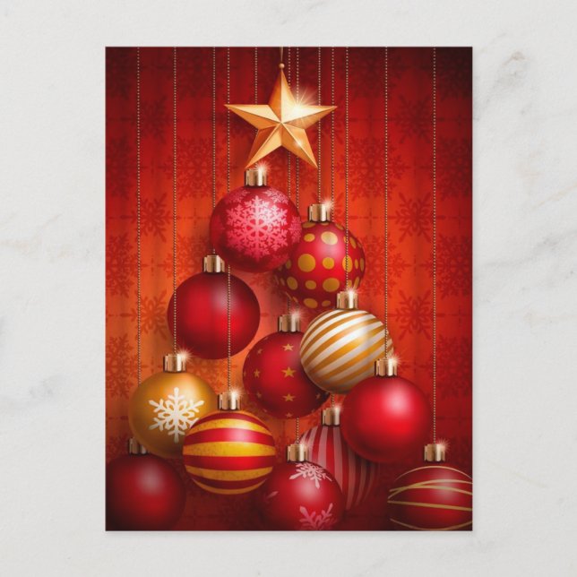 Carte postale Red Ornamy Business Holiday (Devant)