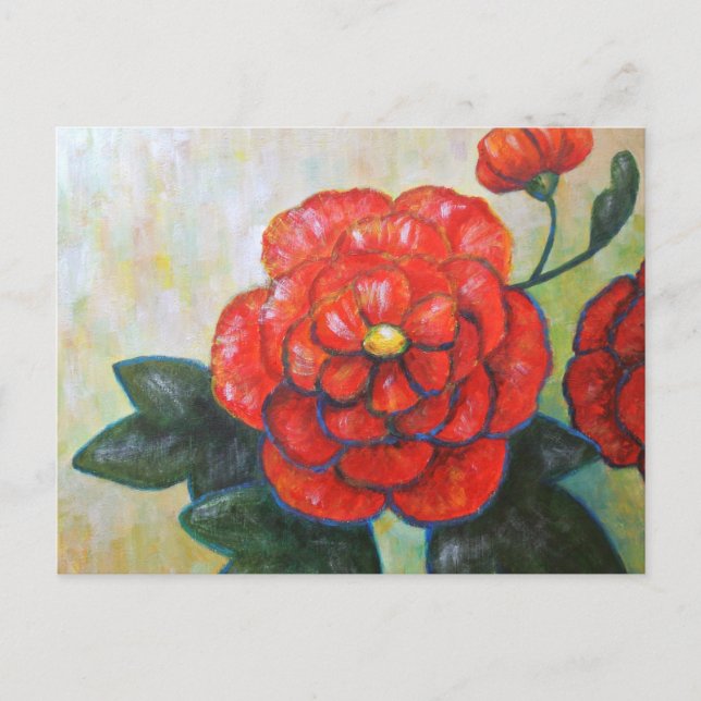 Carte postale Red Peony Impressionniste Fine Art (Devant)