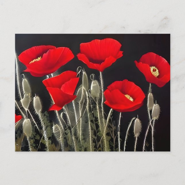 Carte Postale Red Poppies Nature Art (Devant)