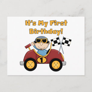 Carte Postale Red Race Car 1er Anniversaire Tshirts et cadeaux