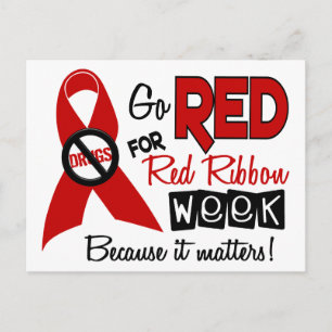 Carte Postale Red Red For Red Ribbon Week