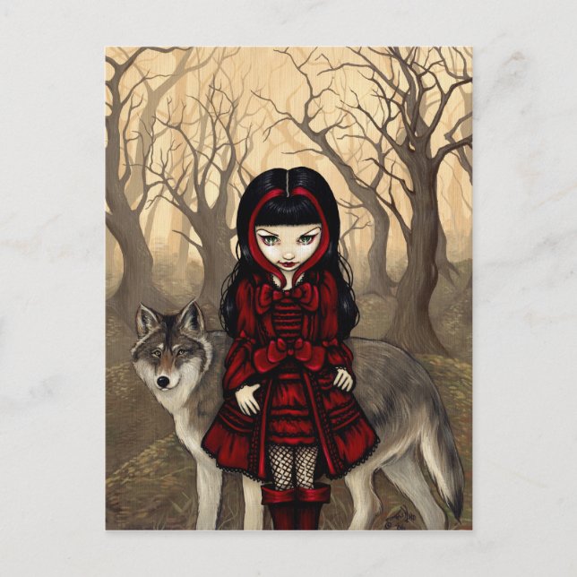 Carte postale "Red Riding Hotte en automne" (Devant)