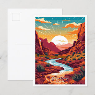 Carte Postale Red Rock Canyon Nevada Travel illustration Vintage
