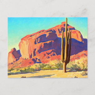 Carte Postale Red Rocks and Cactus, 1945, par Maynard Dixon