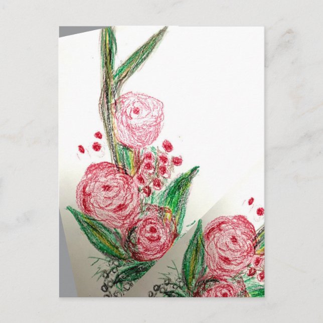 Carte Postale Red Rosas Asymmetric (Devant)