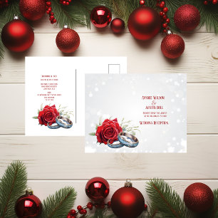 Carte Postale Red Roses Bleu Mariage Cercles Mariage