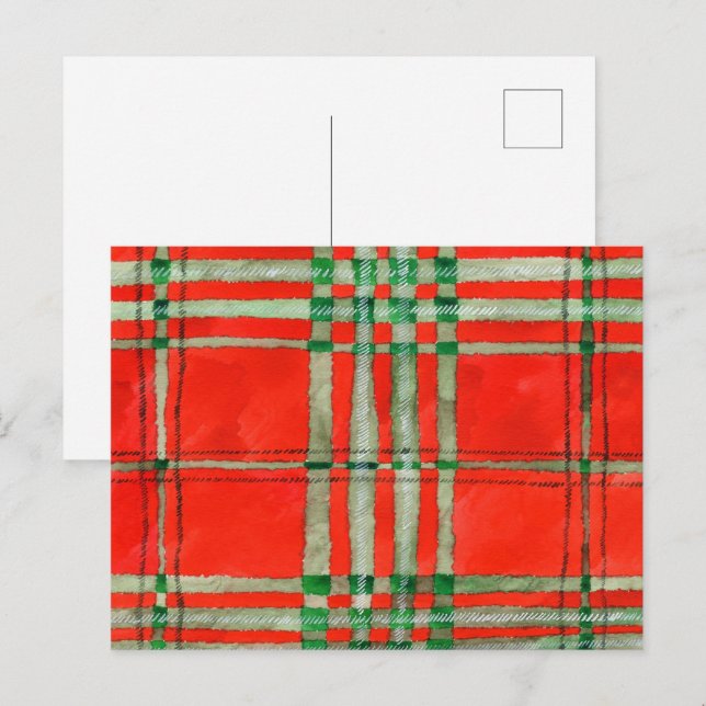 Carte postale RED SCOTT TARTAN (Devant / Derrière)