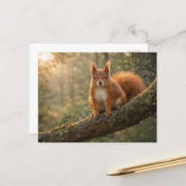 Carte Postale Red Squirrel Scottish Highlands Misty Forest