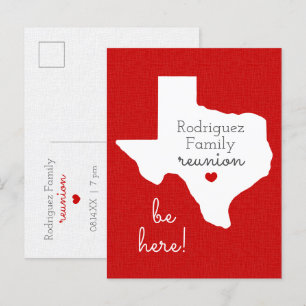 Carte postale Red State of Texas Family Reunion