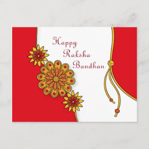 Carte Postale Red Stylisé Happy Raksha Bandhan
