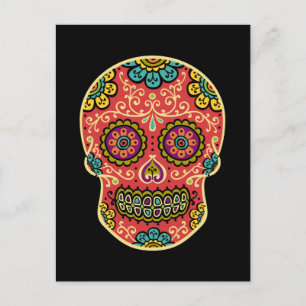 Carte Postale Red Sugar Skull Poscard