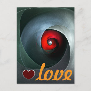 Carte Postale Red Swirl Artistique moderne Art Abstrait Motif #1