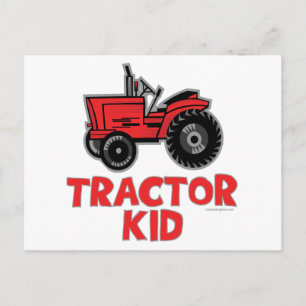 Carte Postale Red Tractor Kid