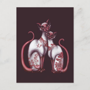 Carte postale Red Willow Siamese Cats
