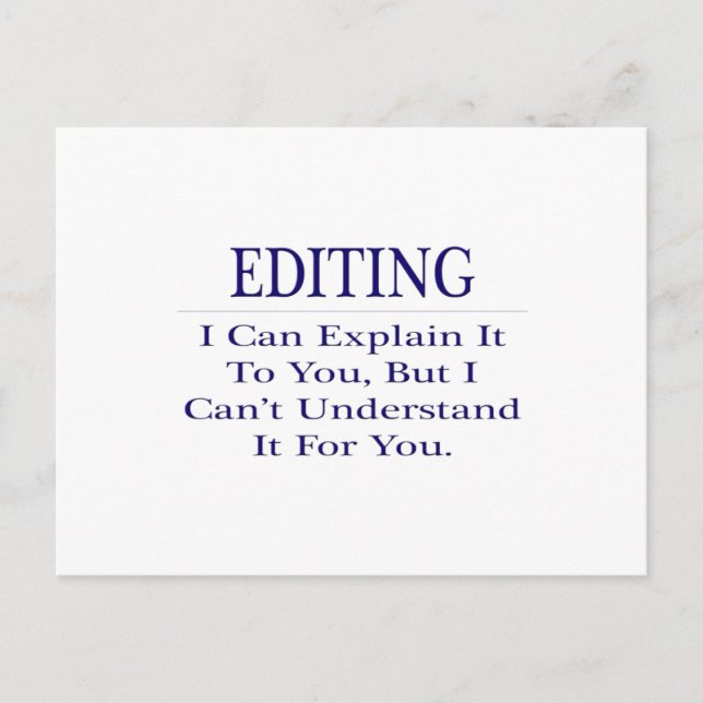 Carte Postale Rédacteur Joke .. Expliquer ne pas comprendre (Devant)