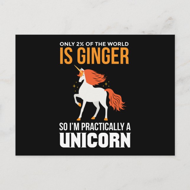 Carte Postale Redhead Seulement 2% De Mc1r Unicorn (Devant)