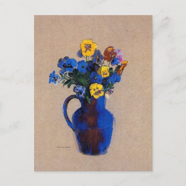 Carte Postale Redon - Vase de Pansies de Fleurs, (Devant)