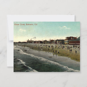 Carte Postale Redondo Beach CA, Plage de baignade 1910