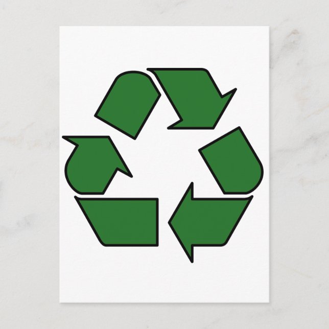 Carte Postale Réduire la réutilisation du logo Recycle Flèche 3R (Devant)