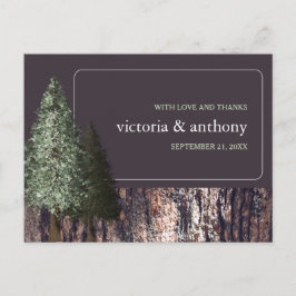 Carte Postale Redwoods & Bark, Merci Mariage rustique