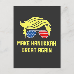 Carte Postale Refaire Hanukkah Great Again Trump Juif 