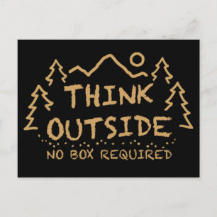 Carte Postale Réfléchissez à l'extérieur, pas de boîte requise