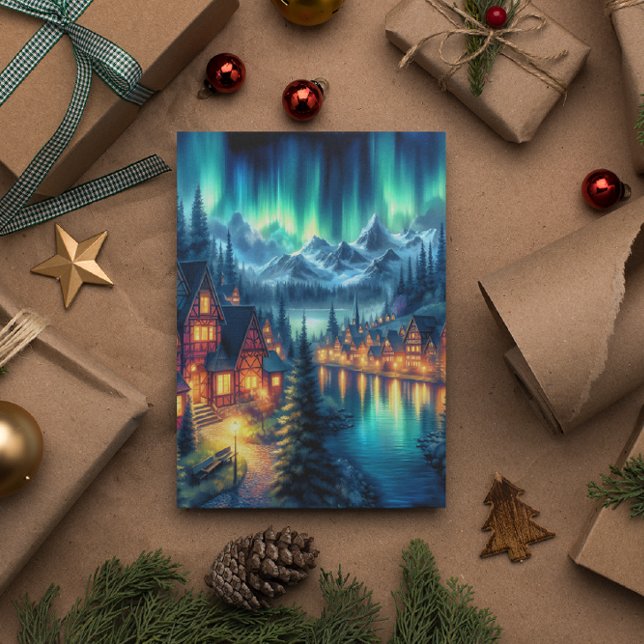 Carte Postale Reflets au clair de lune : Lac nocturne avec maiso (Créateur téléchargé)