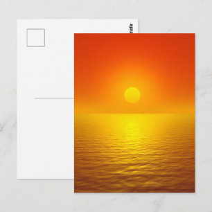 Carte Postale Réflexion du coucher de soleil