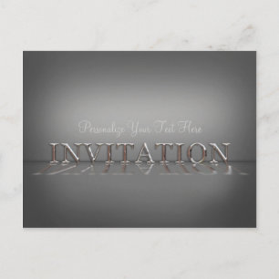 Carte Postale Réflexion Miroir Invitation Gris