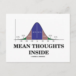 Carte Postale Réflexions moyennes à l'intérieur (Humour statisti