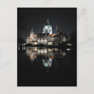 Carte Postale Réflexions nocturnes en Hanovre, Allemagne