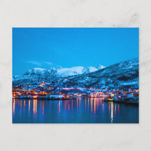 Carte Postale Réflexions nocturnes en Norvège