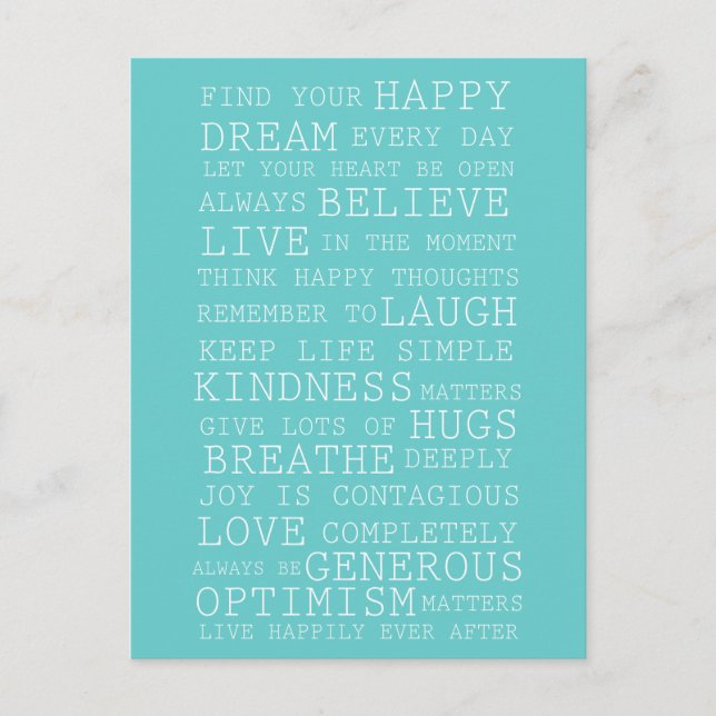 Carte Postale Réflexions positives (Devant)