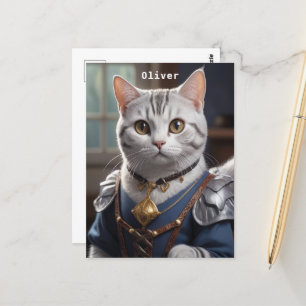 Carte Postale Regal Chevalier Américain Shorthair Chat Majestic