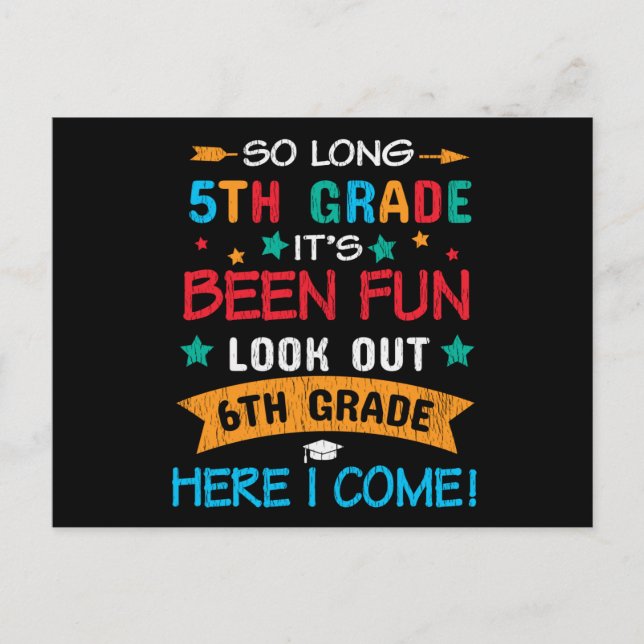 Carte Postale Regarde En 6e Année Je Reviens À L'École (Devant)